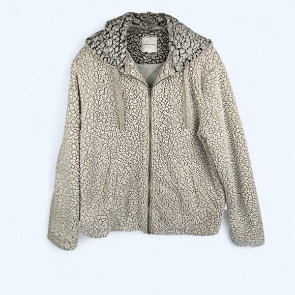Thread & Supply Sherpa Hoodie Fleece Soft Fuzzy Full Zip Jacket Size M - Picture 1 of 6